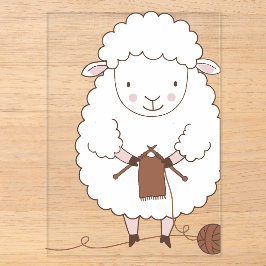 Mouton Mignon qui Tricote de la Laine Marron Acryleinladungen