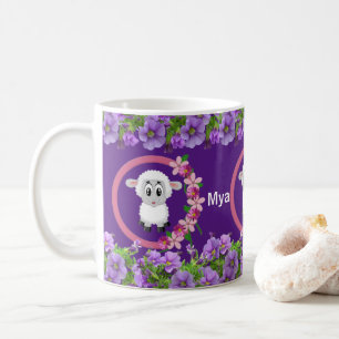 Mouton pourpre floral Mug