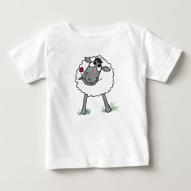 Mouton sot amusant avec Fleur, T-shirt Toddler (Devant)