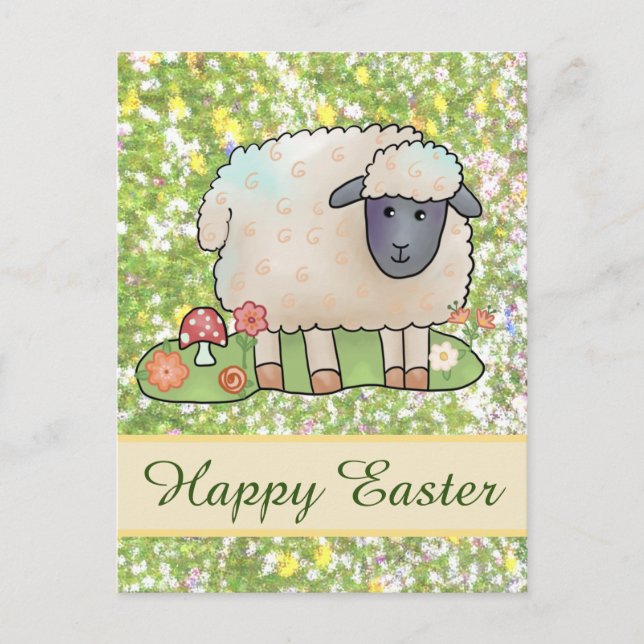 Mouton sur la carte postale pâturée (Devant)