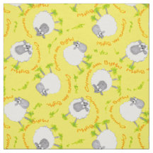 Moutons de Gallois d'amusement sur le tissu jaune