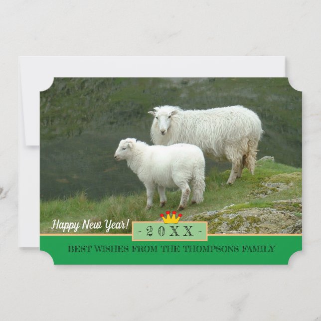 Moutons et Bonne année ! Carte /Agriculteurs (Devant)