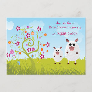 Moutons et oeufs de vacances Invitation Baby showe