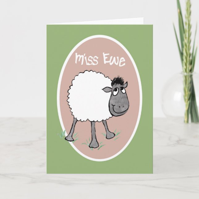 Moutons mignons, Mlle Ewe, carte de voeux (Devant)