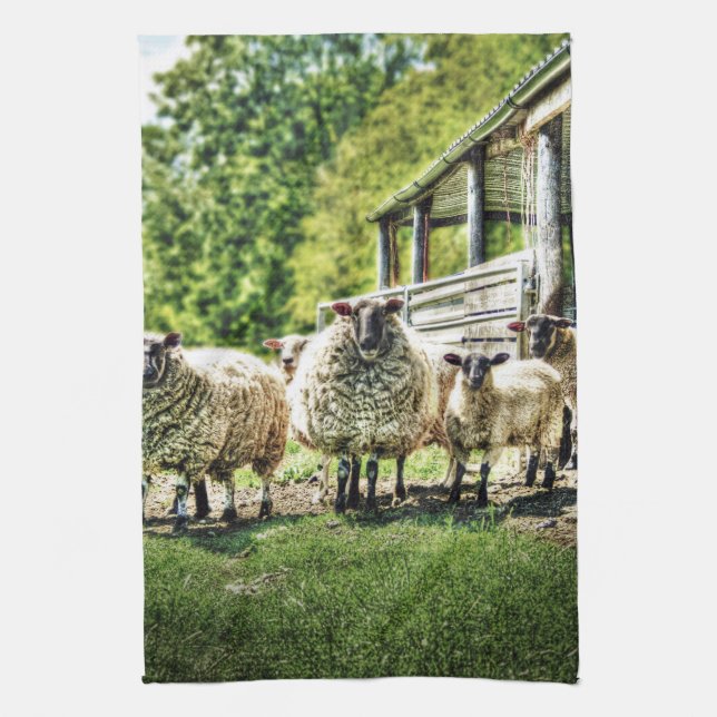 Moutons sur la serviette de thé de cuisine de (Vertical)