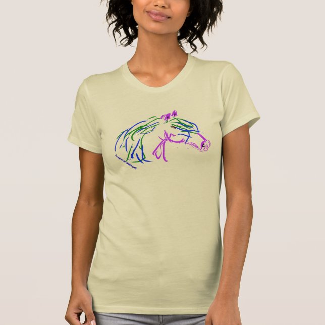 Mouvement de cheval violet dessin sur t-shirt par  (Devant)
