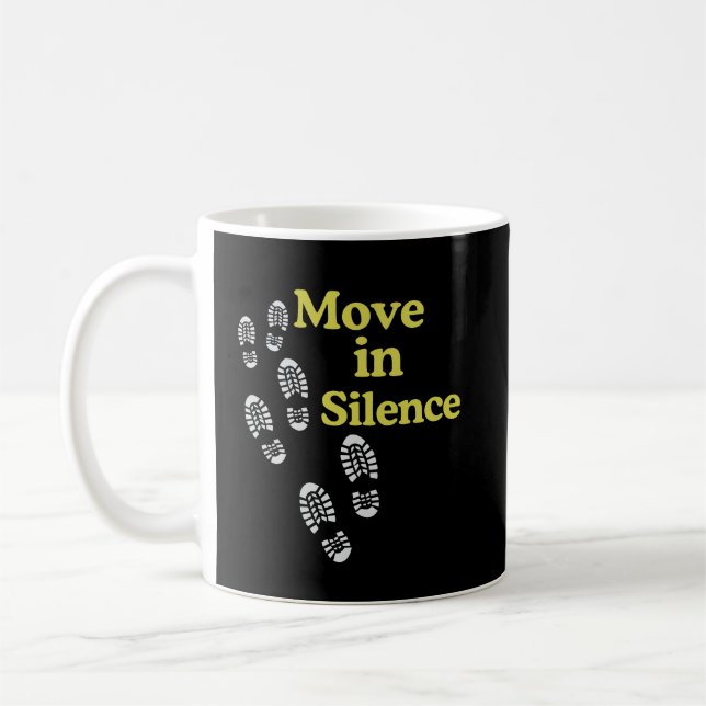 Move in Silence Inspirational Mug – Quiet Strength (Gauche)