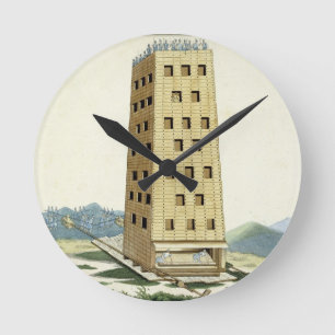 Moveable tower, designed after Caesar's tower at N Runde Wanduhr