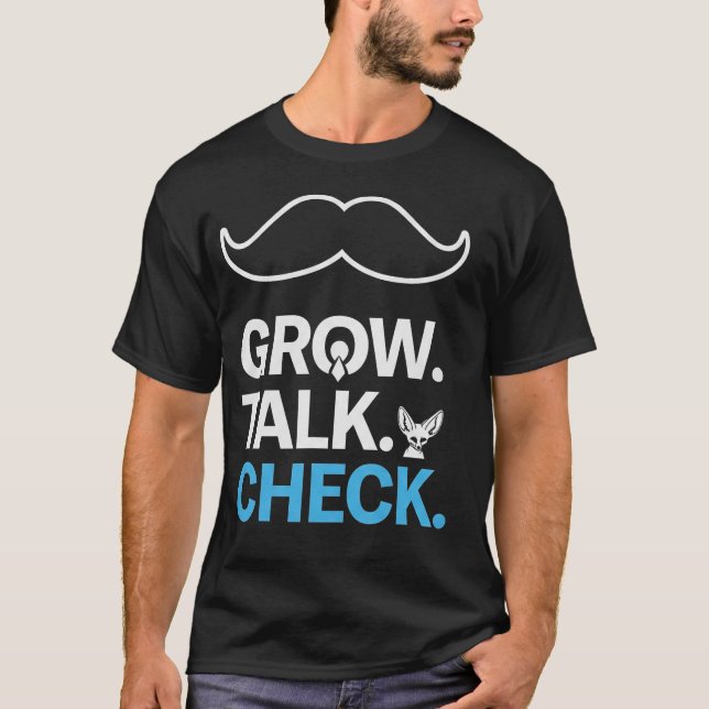 Movember Awareness Mustache Design T-Shirt (Vorderseite)