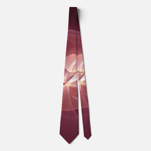 Movement Abstrakt Modern Wine Red Pink Fraktal Kun Krawatte (Vorderseite)