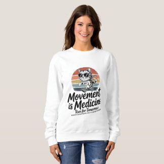 Movement Is Medicine Cat - Retro Running Cat  Sweatshirt