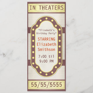 Movie Birthday Party Marquee Einladung