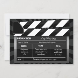 Movie Clap Board Custom Hollywood Save the Date