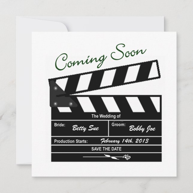 Movie Clapboard Hochzeit speichern Sie das Datum Save The Date (Vorderseite)