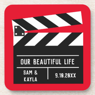 Movie Clapboard - individualisierbarer Keepake Getränkeuntersetzer