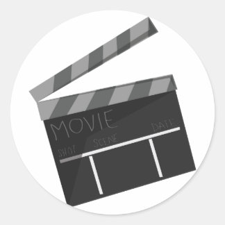 Movie Clapper Runder Aufkleber