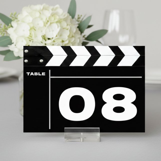 Movie Film Clap Board Wedding Tischnummer (Von Creator hochgeladen)