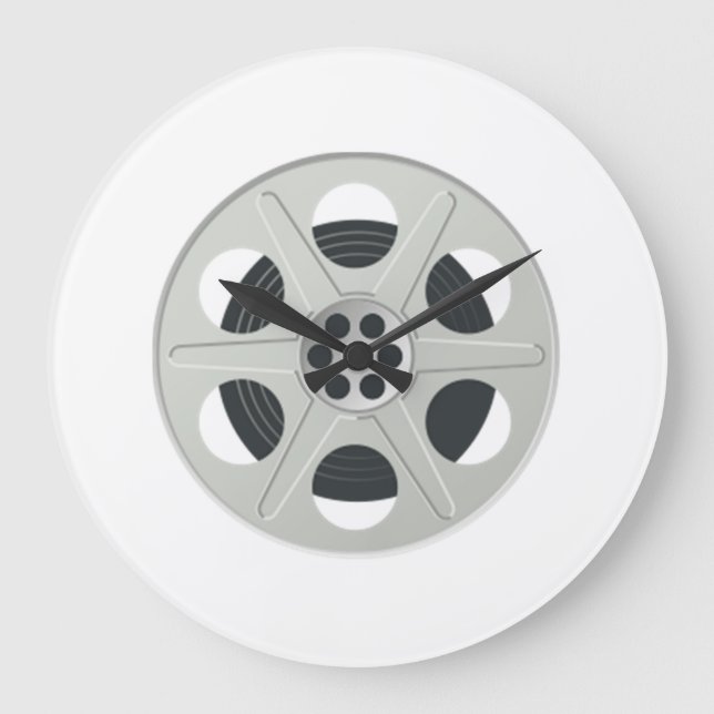 Movie Film Reel Große Wanduhr (Vorderseite)