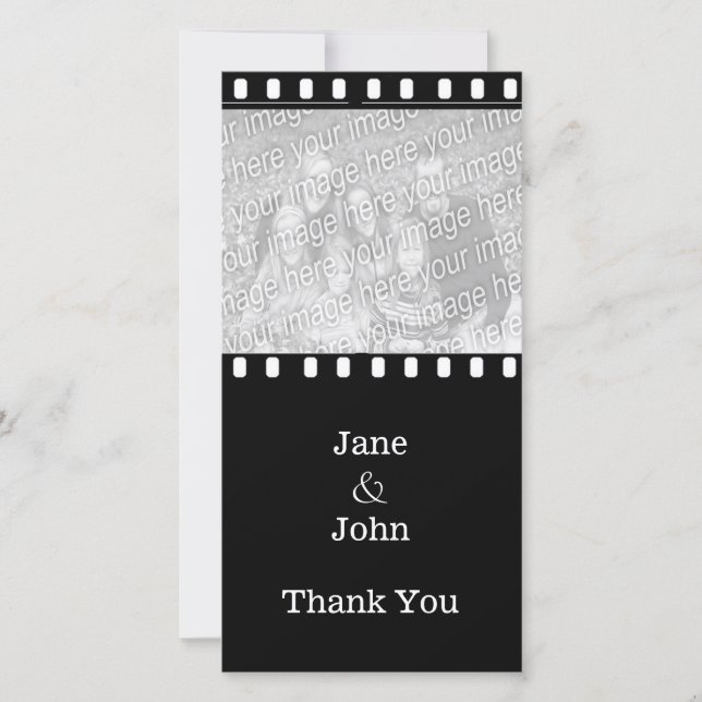 Movie Film Wedding Theme Foto Vielen Dank Dankeskarte (Vorderseite)