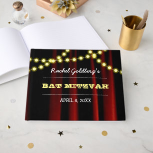 Movie Lights Yellow Bat Mitzvah Gästebuch