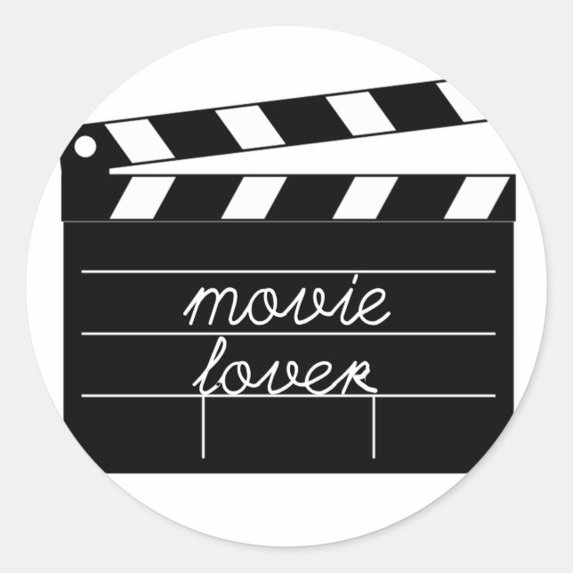 Movie Lover Tshirt Runder Aufkleber (Vorderseite)
