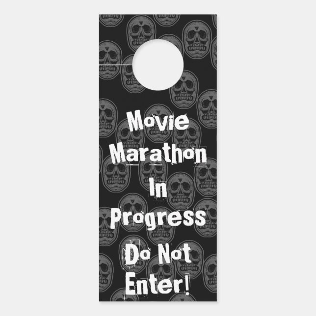 Movie Marathon im Gange nicht teilnehmen Türanhänger (Vorderseite)