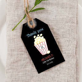 Movie Night Birthday Party Danke Popcorn Geschenkanhänger