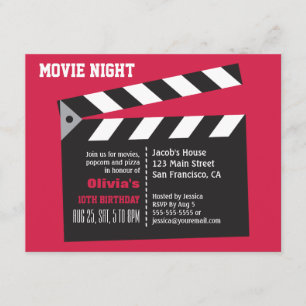 Movie Night Birthday Party Einladung