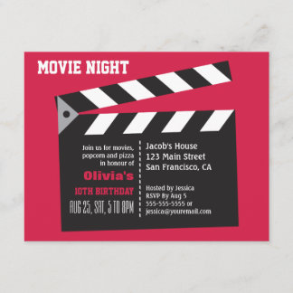Movie Night Birthday Party Einladung