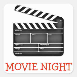 Movie Night Cut Sign Geburtstagsparty Sticker