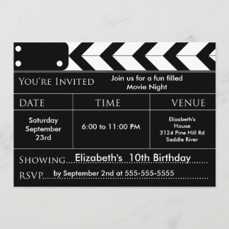 MOVIE NIGHT Geburtstagsparty Einladung