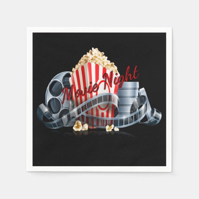 Movie Night Popcorn Serviette (Vorderseite)