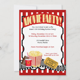MOVIE PARTY Ticket Einladung zum Geburtstag