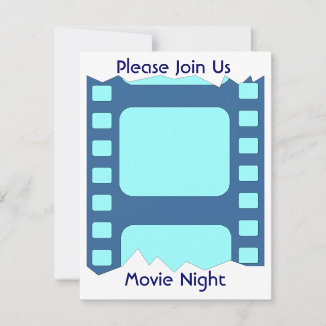 MOVIE & POPCORN PARTY EINLADUNG ZUHAUSE THEATER (Vorderseite)