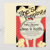 Movie Popcorn Party Rote Hand Drawn Babydusche