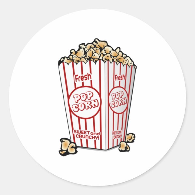 Movie Popcorn Runder Aufkleber (Vorderseite)