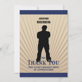 Movie Star Bar Mitzvah Danke, Tan Navy Blue Dankeskarte