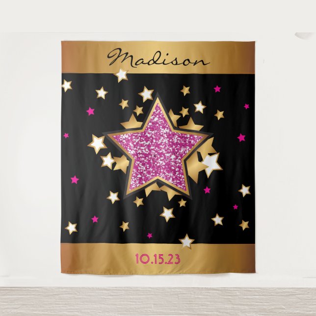 MOVIE STAR HOLLYWOOD BROADWAY Foto-Op Hintergrund Wandteppich (Vorderseite)