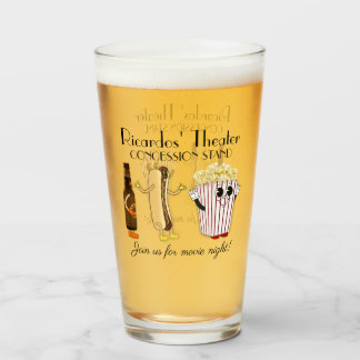Movie Theater Concession Stand Hotdog Popcorn Pint Glas