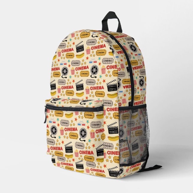 Movie Theater Fun Muster Bedruckter Rucksack (Rückseitige Ecke Rechts)