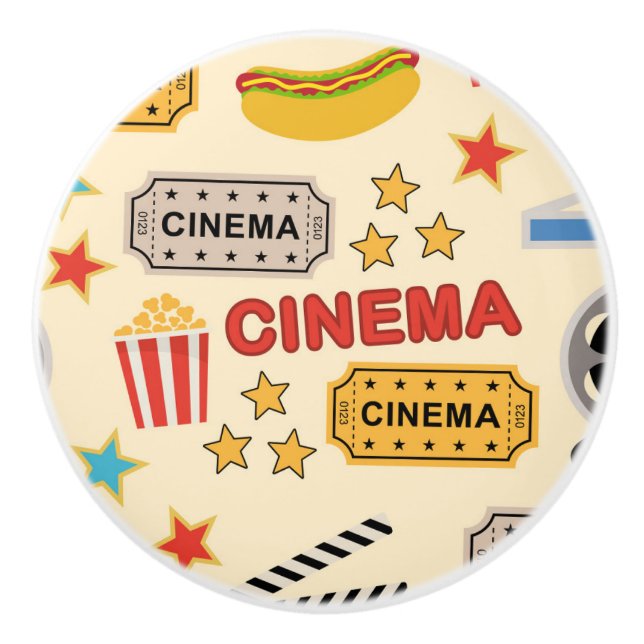 Movie Theater Fun Muster Keramikknauf (Vorderseite)