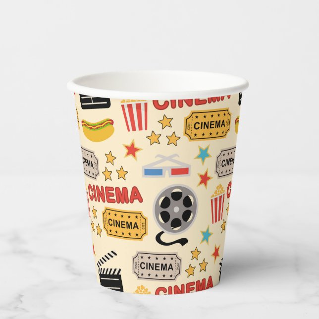 Movie Theater Fun Muster Pappbecher (Vorderseite)