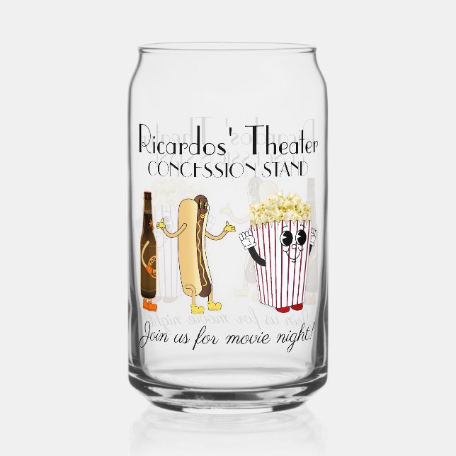 Movie Theater Konzession Stand Hotdog Popcorn Dosenglas (Vorderseite)