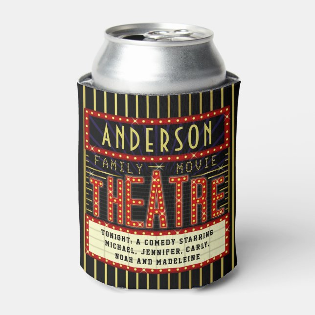 Movie Theater Marquee | Custom Family Cinema Name Dosenkühler (Kanne Vorderseite)