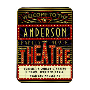 Movie Theater Marquee Zuhause Cinema INDIVIDUELL Magnet