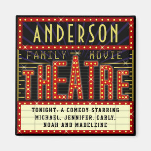 Movie Theater Marquee Zuhause Cinema INDIVIDUELL Magnet