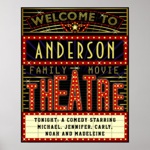 Movie Theater Marquee Zuhause Cinema   INDIVIDUELL Poster