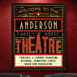 Movie Theater Marquee Zuhause Cinema | INDIVIDUELL Poster<br><div class="desc">Genießen Sie einen Familienfilmabend im Stil mit diesem originalen Theater-/Theater-Wandposter. Dieses personalisierte Poster, das wie ein Retro-Kinomarquee mit Imitat-Lichtern und viel Funkeln aussieht, ist das perfekte Accessoire für jeden Film. Die Hauptfarben sind rot, gold und schwarz. Alle Texte können personalisiert sein, außer den Wörtern "Willkommen im Theater" und "Theater". Das...</div>