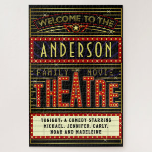 Movie Theater Marquee Zuhause Cinema  Name 20 x 30