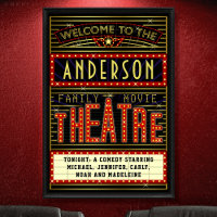 Movie Theater Marquee Zuhause Cinema | Name 24 x 3